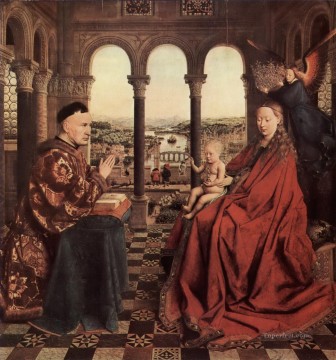 100 の偉大な芸術 Painting - ヤン・ファン・エイク 『宰相ロリンの聖母』